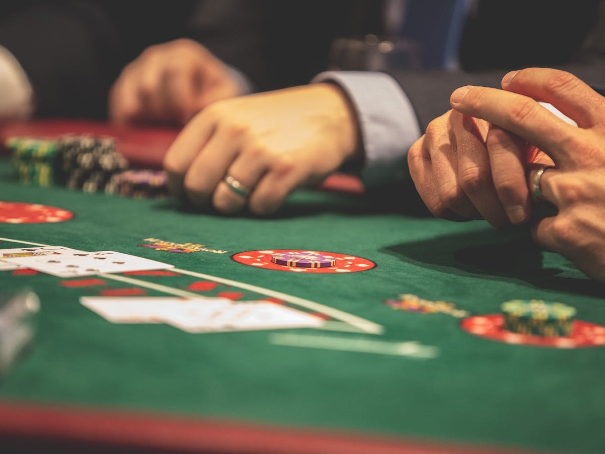 Casino gaming tables and chips